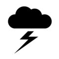 Weather Icon -Thundercloud 02 Stencil