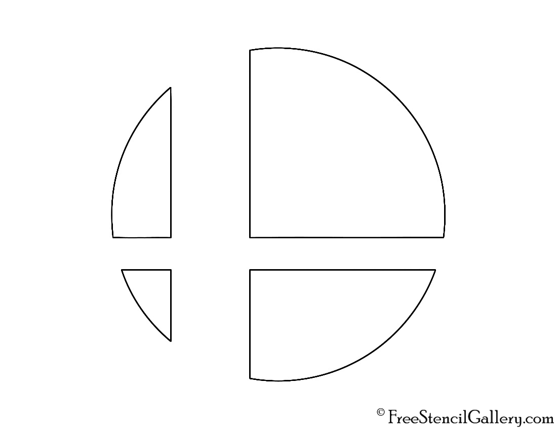 Super Smash Bros Logo Stencil
