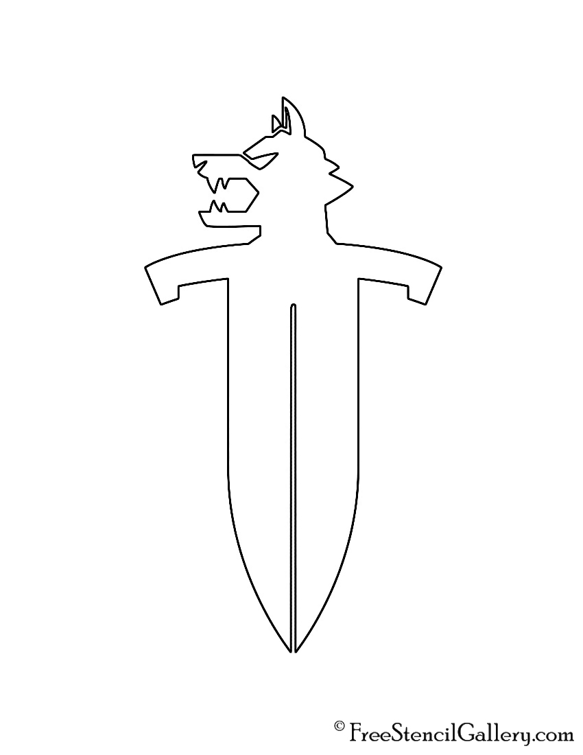 Pokemon Sword Logo Stencil
