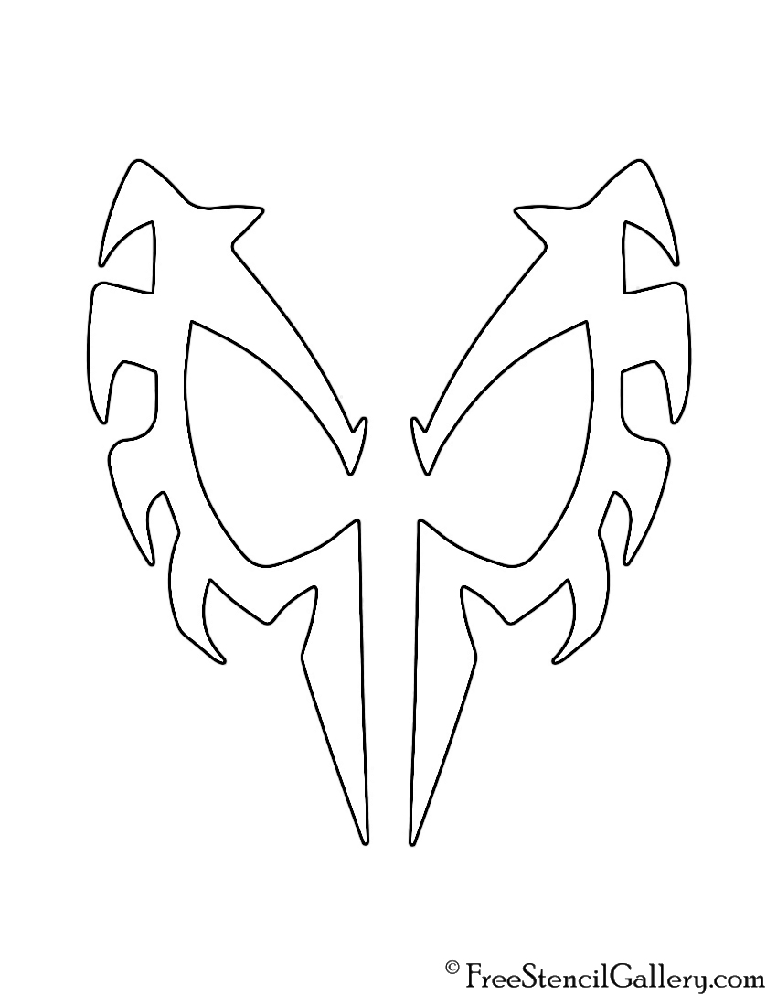Spiderman 2099 Mask Stencil